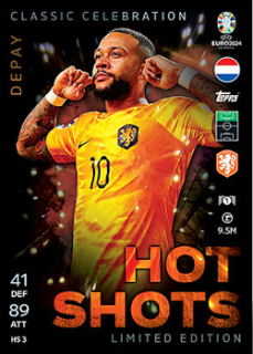 Mephis Depay Netherlands Topps Match Attax EURO 2024 Hot Shots Limited Edition #HSLE3
